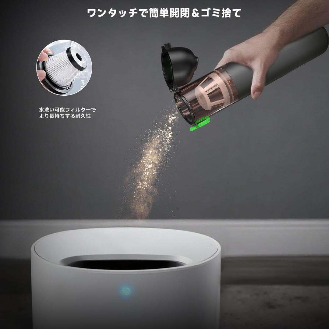 ハンディクリーナー 車用掃除機 RapAir VC28 20000paの吸引力