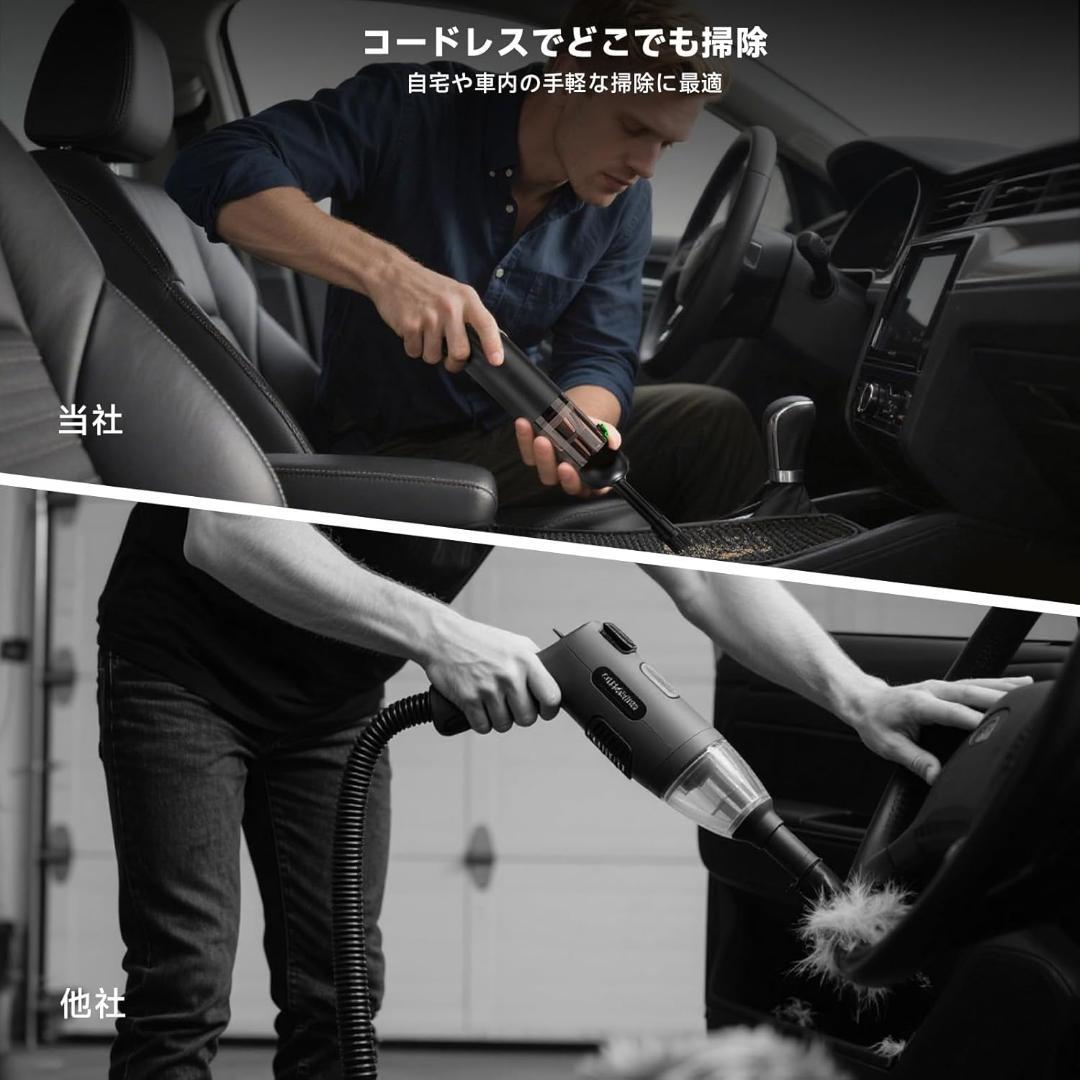 ハンディクリーナー 車用掃除機 RapAir VC28 20000paの吸引力