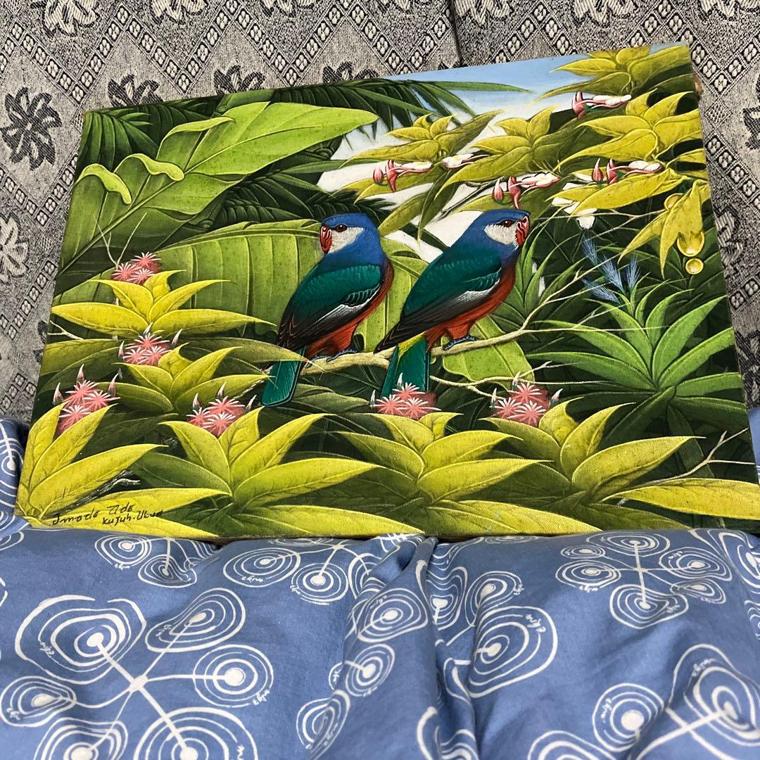 鳥と葉の絵