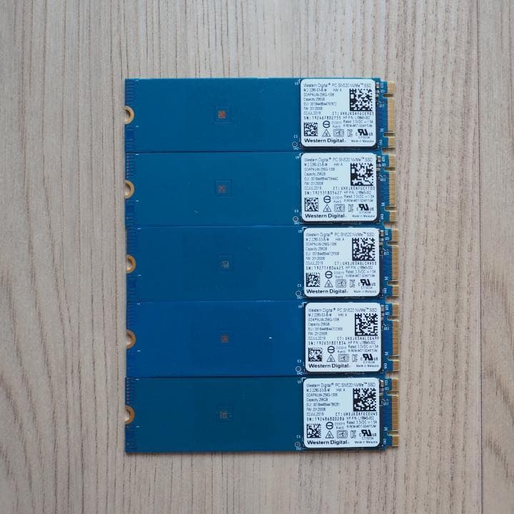 Western Digital　M2　NVMe　256GB　SSD　5枚セット