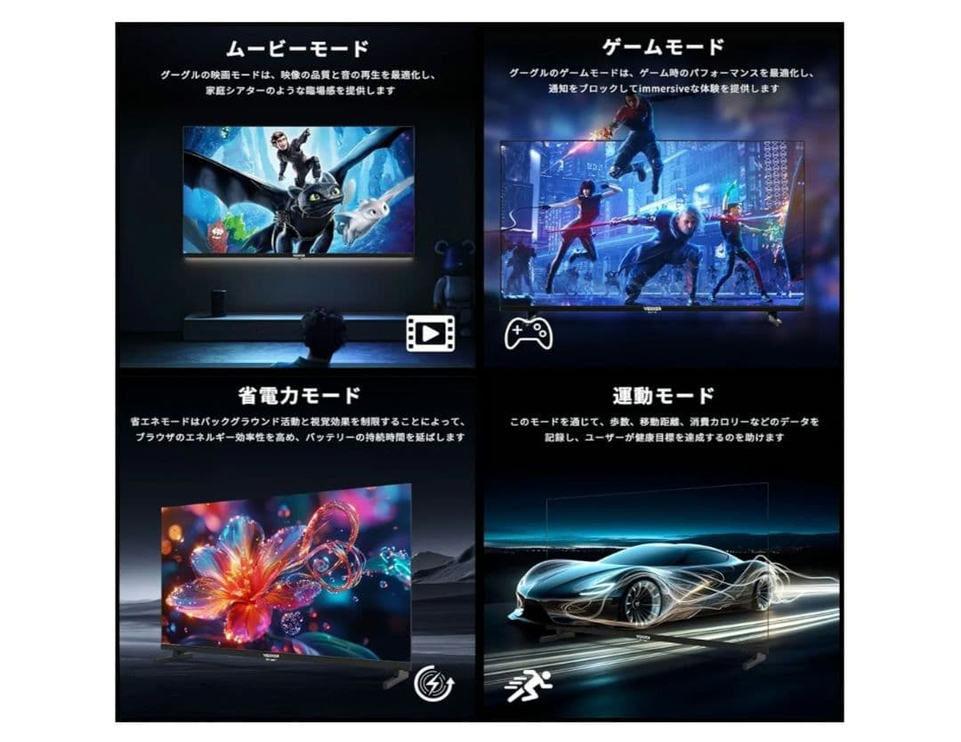 VEZZER 25インチ Google TV チューナーレス テレビ 新品