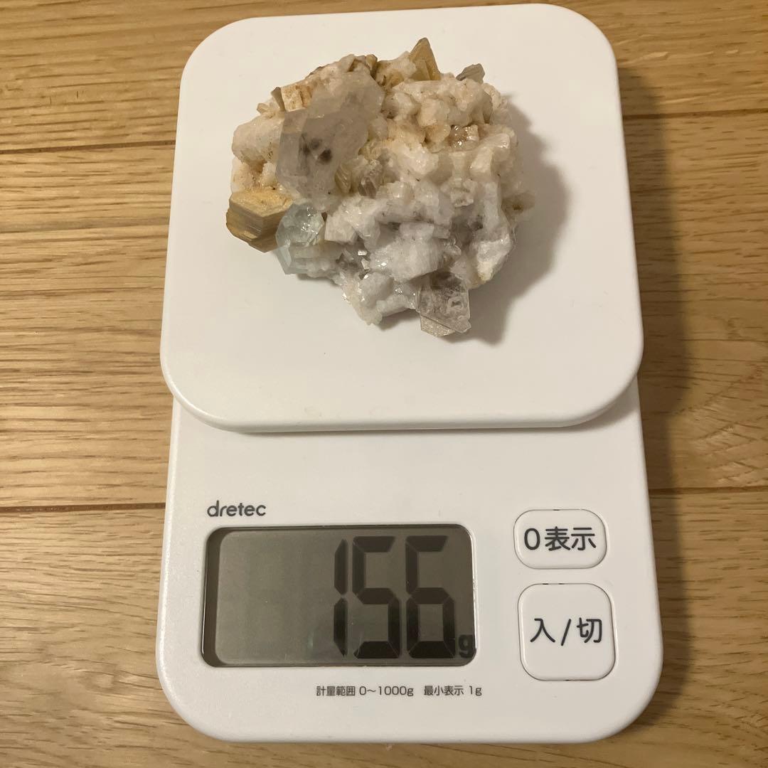 アクアマリン　水晶　日雲母　曹長石　原石　156g パキスタン産