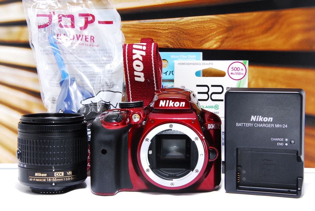 Nikon D3400 一眼レフカメラ Bluetooth スマホ転送　レッド