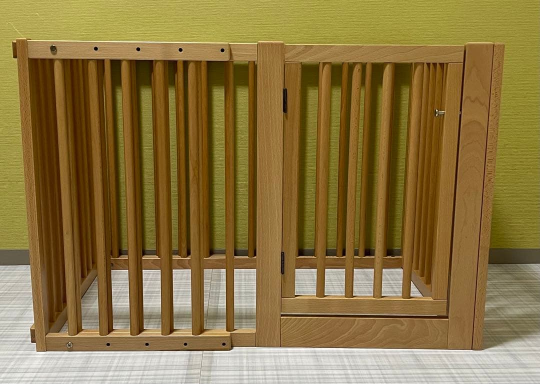 スリーピー 日本製 「【両開扉・伸縮】木製ペットサークル」石崎家具 ナチュラル
