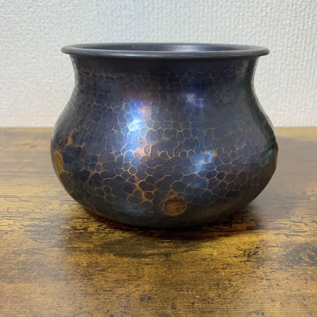 E-壁 【伝統工芸】無形文化財 玉川堂造 鎚起銅器 建水（茶道具）