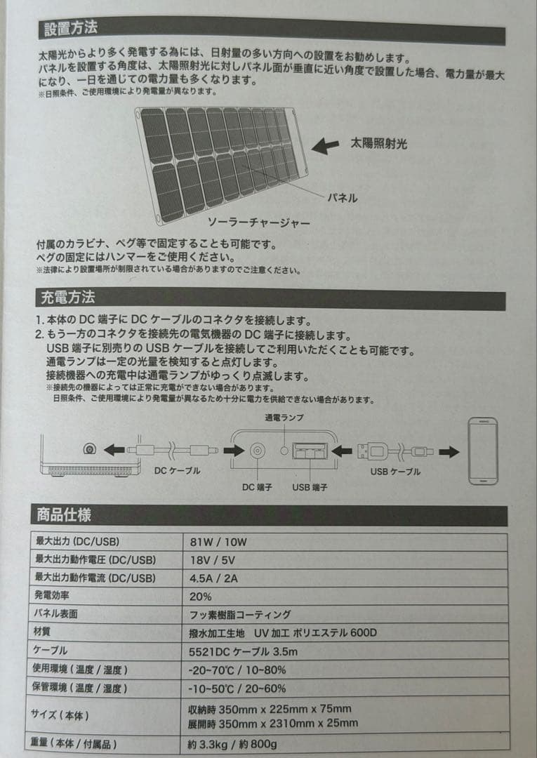 ソーラーパネル　LACITA 81W CITASR-01 日本企業製品