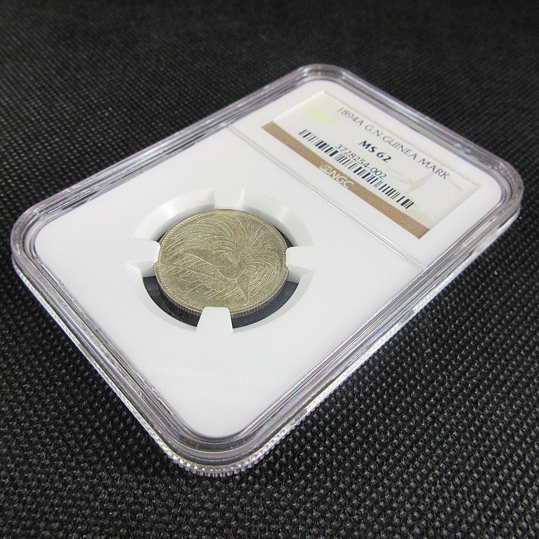 1894 ニューギニア 1マルク 銀貨 極楽鳥 NGC アンティーク 