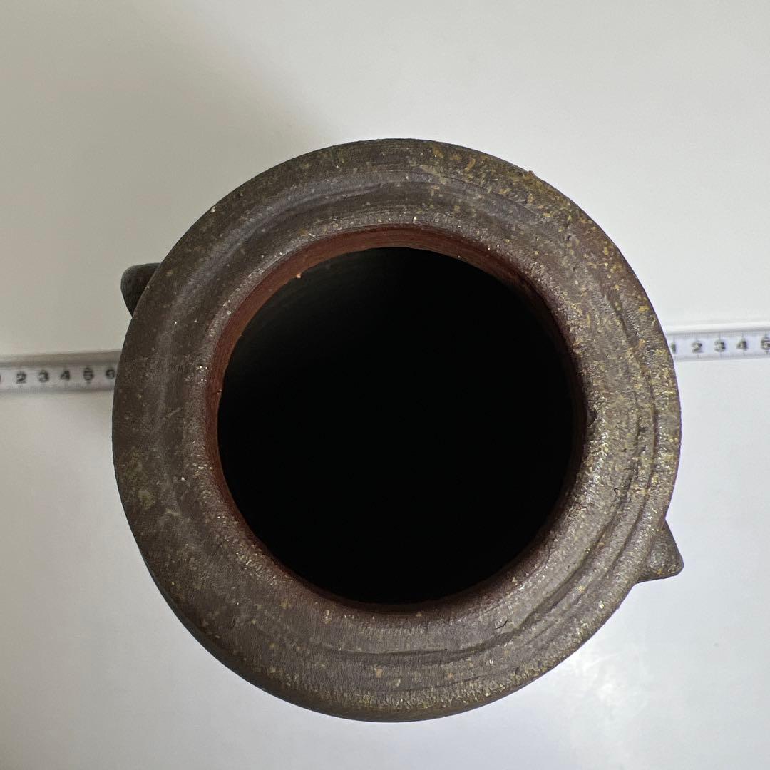 専用　藤原雄　在銘　備前花入　共箱　高さ約26.5cm 東K8-0227②タサニ